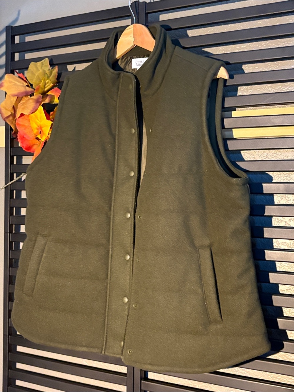croft & barrow Olive Quilted Sleeveless Puffer Vest